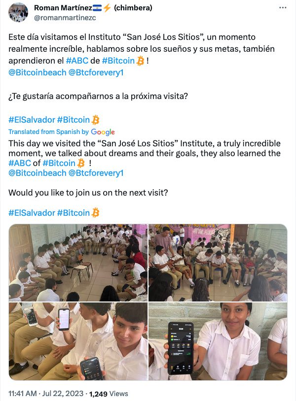 Roman Martinez tweet about bitcoin revolution