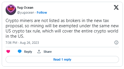 Tax Exemption for Miners