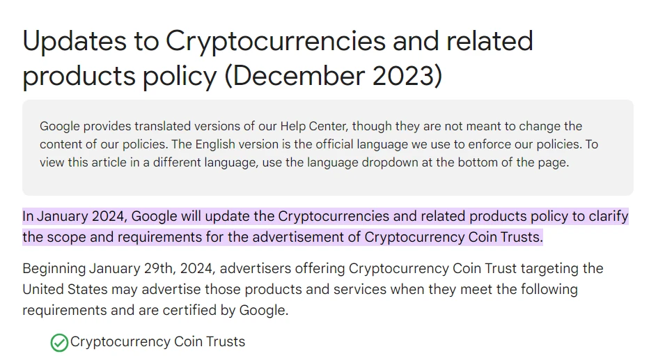 Google Rolls Out Updated Crypto Ad Policy in the US!