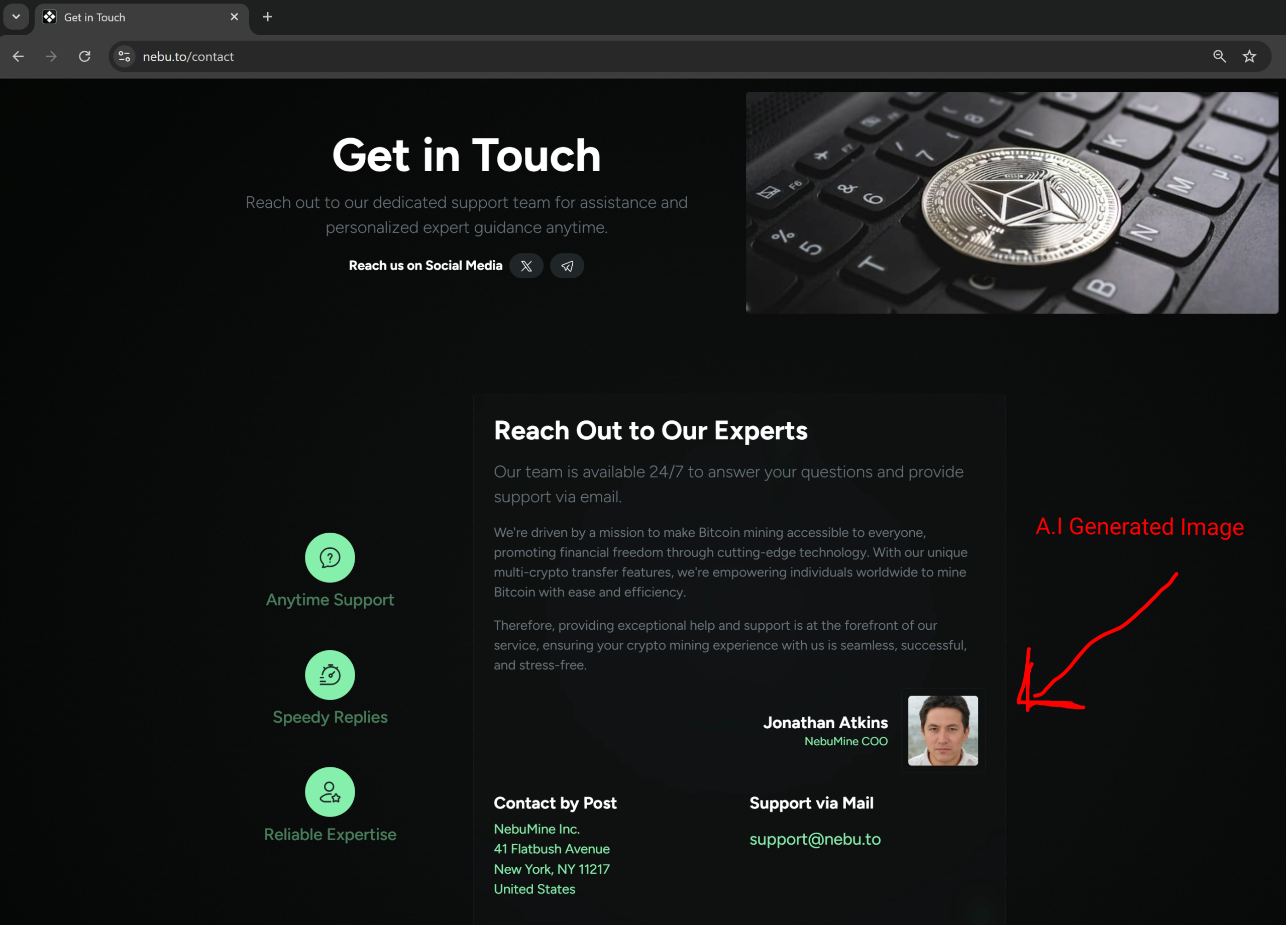 Nebumine Fake CEO