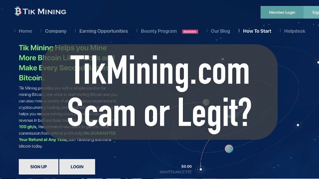 Tikmining.com Review: is it Legit or a Scam?